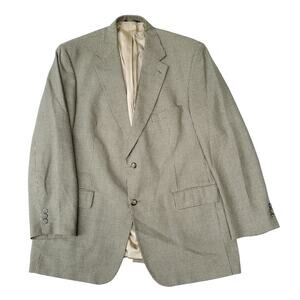 Brooks Brothers Preppy Wool Silk Green Houndstooth Blazer Jacket Sport Coat 43R